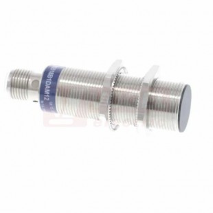 XS518B1PBM12 Indukční čidlo M18, mosaz, Sn=5mm, 12…24VDC, délka těla 50mm, konektor M12/4pin, stíněný, PNP/NC, LED žlutá, IP67/69K