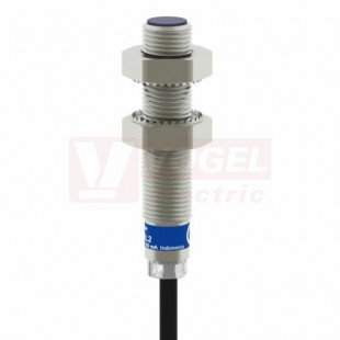 XS608B1PBL2 Indukční čidlo M8, nerez, Sn=2,5mm, 12…48VDC, kabel 2m, délka těla 50mm, stíněný, PNP/NC, IP67