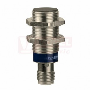 XS618B1NAM12 Indukční čidlo M18, mosaz, Sn=8mm, 12…48VDC, délka těla 73,2mm, stíněný, NPN/NO, konektor M12/4pin, IP67/69K