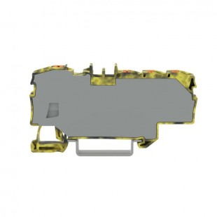 2206-8031/000-053 Distribuční svorka s ovládacím tlačítkem 1× 6 mm² / 6× 1,5 mm², Tmavě šedá – žlutá