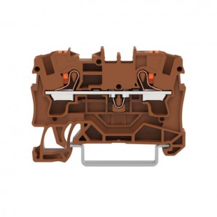 2204-1201/000-014 svorka průchozí, PUSH-IN 4mm2, hnědá, 1/1, š=6,2mm (WAGO TOPJOB S)