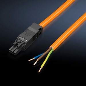 SZ2500.400 (KS) kabel přívodní pro systémové LED svítidlo, konektor 3-žilový, 100-240VAC, délka 3m, oranžový, norma ENEC (prodej na kusy)