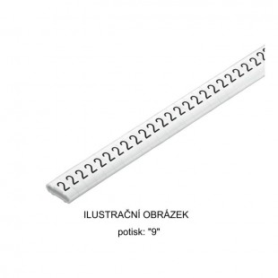 CLI C 02-3 WS/SW 9 MP CableLine, návlečka na kabely a vodiče s potiskem "9" (horiz.), bílo-černá, š/v 3,4x3mm, pro vodiče s průřezem 0,2-1,5mm2, průměr 1,3-3mm, PVC, měkké, bez kadmia, MultiPack(0252111530)