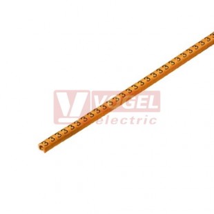 CLI C 02-3 OR/SW 3 CD CableLine, návlečka na kabely a vodiče s potiskem "3" (horiz.), oranžovo-černá, š/v 3,4x3mm, pro vodiče s průřezem 0,2-1,5mm2, průměr 1,3-3mm, PVC, měkké, bez kadmia, na cívce (1568241512)