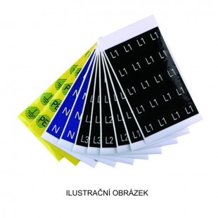 SERV-P. DIAM16 L1 SW/WS štítky ke značení přístrojů, sada štítků se symbolem "L1", černo-bílé, samolepící, š/v 16x16mm (1bal=10 archů)(1 arch=20 štítků) (1707350001)