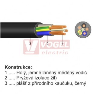 H05RR-F  4G  1,00 kabel pryžový (ZŽ,H,Č,Š)