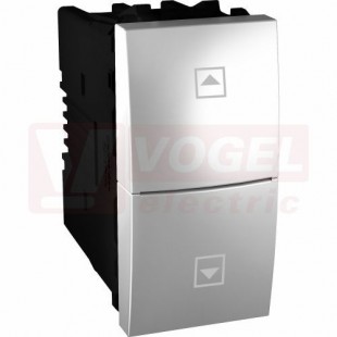 MGU3107T30 Unica - Tlačítkový ovládač pro ovládání žaluzií, šroubové svorky, 1 modul, Aluminium