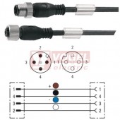 SAIL-M12GM12G-4-1.5V konektor M12/4-pin/vidl/přímý - kabel ČE PVC 4x0,34mm2 L=1,5m - konektor M12/4-pin/zás/přímý (1925310150)