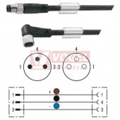 SAIL-M8GSM8WS-3-1.5U konektor M12/3-pin/vidl/přímý - kabel ČE PUR do vlečného řetězu 3x0,25mm2 L=1,5m - konektor M12/3-pin/zás/úhlový (1824580150)