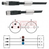 SAIL-M8GSM8GS-3-5.0U konektor M12/3-pin/vidl/přímý - kabel ČE PUR do vlečného řetězu 3x0,25mm2 L=5m - konektor M12/3-pin/zás/přímý (1824570500)