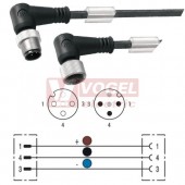 SAIL-M12WM12W-3-1.5U konektor M12/3-pin/vidl/úhlový - kabel ČE PUR do vlečného řetězu 3x0,34mm2 L=1,5m - konektor M12/3-pin/zás/úhlový (1815670150)