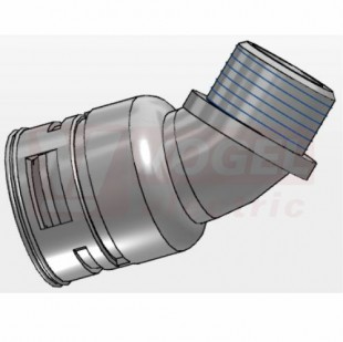 PM 40x1,5 vývodka VPARG-29M40 úhlová 45°, šedá, s vnějším závitem, IP67, PA6, pro chráničku NW29