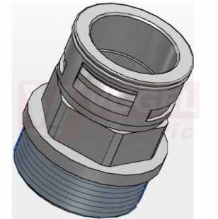 PM 63x1,5 vývodka VPGRB-48M63Z, přímá, černá, s vnějším závitem, IP67, PA6, pro chráničku NW48, (Z=integrovaná kabelová vývodka)