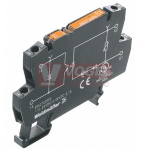 TOP   5VDC/230VAC 0,1A  TERMOPTO polovodičové relé, triac 1xNO 100mA 24-230VAC, patice š=6,1mm, PUSH-IN svorky (8951160000)