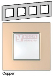 MGU670856 Unica Quadro - Krycí rámeček čtyřnásobný, Copper