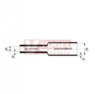 IAKT  24/8 ČE Smršťovací trubice 3:1, tenkostěnná s lepidlem, samozhášecí, 24,0/8,0mm, černá (1ks=délka 1,22m)