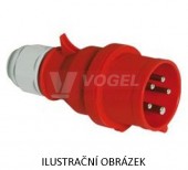 Vidlice 4P  32A 400V IP44 6h (2142) Quick-Connect, bezšroubové svorky