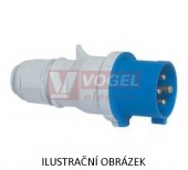 Vidlice 4P  16A 230V IP44 9h (2129) Quick-Connect, bezšroubové svorky, barva modrá