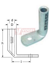 240x16  ALU-W    kabelové oko AL 240mm2/M16, vyhnuté 90°