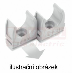 Příchytka PLAST 20 CL 20 W, bílá  RAL 9010, pro trubky UPRM