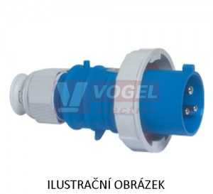 Vidlice 3P  32A 230V IP67 6h (21240) Quick-Connect, bezšroubové svorky, barva modrá