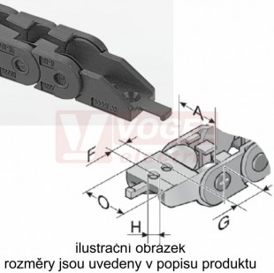 KA10.1 006 řetězové zakončení (s čepy), pro vnitřní š=6mm, plast, pro řetěz MP 10.1 (MR-010100005100)