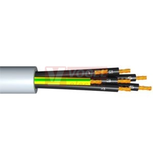 YSLY-JZ  7x 2,50 kabel flexibilní, PVC šedý, číslované žíly se ze/žl
