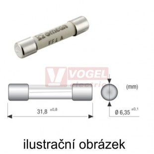 Pojistka keram. 6,3x32  0,5A  T pomalá, vyp.schopnost 1500A/500V