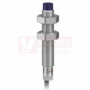 XS208BLNAL2 Indukční čidlo M8, mosaz, Sn=2,5mm, 12…24VDC, kabel 2m, délka těla 42mm, nestíněný, NPN, IP67