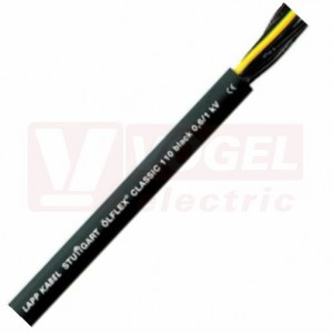 Ölflex Classic 110 Black 0,6/1kV  4G   1,5 kabel ovládací, černý plášť PVC, černé čísl.žíly se ze/žl (1120309)