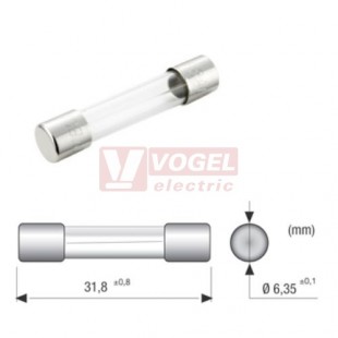 Pojistka sklen. 6,3x32   500mA F rychlá, vyp.schopnost 35A/250V
