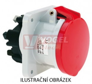 Zásuvka vestavná rovná Quick-Connect 63A 4p 400V 6h IP44