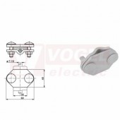 SR 3c    svorka páska-drát, 60x40mm, souběžné spojení, (se zapuštěnou šroubovou hlavou) Fe/Zn, pro drát o průměru 7-10mm (V125)