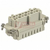 09330162716 Han ES-F konektor 16pin, Z, 16A/500V, vel.16B, č. 1-16, Cage-clamp, postříbřený, 0,14-2,5mm2