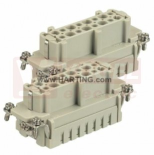 09330162726 Han Es konektor 16pin, Z, 16A/500V, vel.16B, č.17-32, Cage-clamp, postříbřený, 0,14-2,5mm2