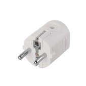 YC-FA-4Z  Vidlice pro pohyblivý přívod, přímá, 16A/250V, IP20, bílá, max 1,5mm2 (P0034)