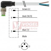 7000-08021-2101000 konektor M8/3-pin/vidl/úhlový - kabel ŠE PVC 3x0,25mm2 L=10,0m - volný konec