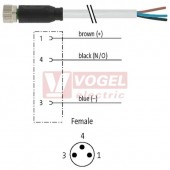 7000-08041-2300030 konektor M8/3-pin/zás/přímý - kabel ŠE PUR 3x0,25mm2 L=0,3m - volný konec