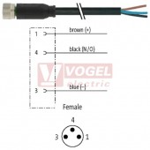 7000-08041-6100060 konektor M8/3-pin/zás/přímý - kabel ČE PVC 3x0,25mm2 L=0,6m - volný konec