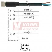 7000-08061-6110030 konektor M8/4-pin/zás/přímý - kabel ČE PVC 4x0,25mm2 L=0,3m - volný konec