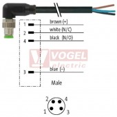 7000-08031-6110020 konektor M8/4-pin/vidl/úhlový - kabel ČE PVC 4x0,25mm2 L=0,2m - volný konec