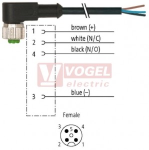 7000-12341-6340150 konektor M12/4-pin/zás/úhlový - kabel ČE PUR 4x0,34mm2 L=1,5m - volný konec