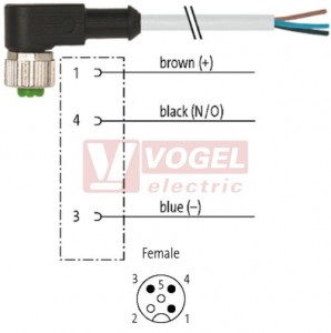 7000-12321-2531000 konektor M12/3-pin/zás/úhlový - kabel ŠE PUR do svařovny 3x0,34mm2 L=10,0m - volný konec