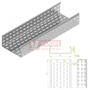 Žlab perf šxv 300x100 KCP300H100/3N  š300x v 100mm, tl.1,5mm, perforovaný, délka 3m (110830)