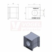 KTMBS 10-12 průchodková vložka, malá, šedá RAL7035, délka 21mm, šířka 21mm, výška 19mm, instalační výška 2mm, pro kulatý kabel, pr.kabelů 1x 10-12mm, IP54 (41383)