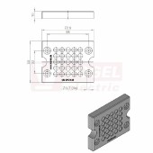 KEL-DPZ 6/12 CR gy membránová průchodka, šedá RAL7035, dx85,5mm, šx54mm, vx7,5mm, montážní výška 7,5mm, vel.výřezu 52x36mm, 4 šrouby, pr.otvorů pro šrouby 4,5mm, rozsah upínání 12x4,5-8mm (ISO 14644-1) (43809.601)