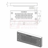 KEL-DPZ 24/42 CR gy membránová průchodka, šedá RAL7035, dx147mm, šx58mm, vx14mm, montážní výška 14mm, vel.výřezu 112x36mm, 4 šrouby, pr.otvorů pro šrouby 5,9mm, rozsah upínání 42x3,2-6,5mm (ISO 14644-1) (43715.601)