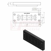 KEL-DPZ 24/16 CR bk membránová průchodka, černá RAL9001, délka 147mm, šířka 58mm, výška 14mm, velikost výřezu 112x36mm, pr.otvorů pro šrouby 5,9mm, pr.kabelů 8x 3,2-6,5mm, 4x 5-9,7mm, 2x 9-16,2mm, 2x 16-22mm (ISO 14644-1) (50725.601)