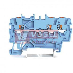 2200-1304 svorka průchozí, PUSH-IN 1,0mm2, sv. modrá, 1/2, š=3,5mm (WAGO TOPJOB S)