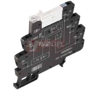 TRS 48VUC 1CO paticové relé TERMSERIE, 1 přepínací kontakt, 6A/250VAC AgNi, LED indikace zelená, test.tlač. NE, patice šroubová, š=6,4mm (1122790000)